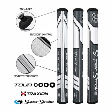 Super Stroke putter grip Traxion Tour Series 2.0 Grey/White