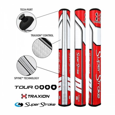 Super Stroke putter grip Traxion Tour Series 3.0 Red/White
