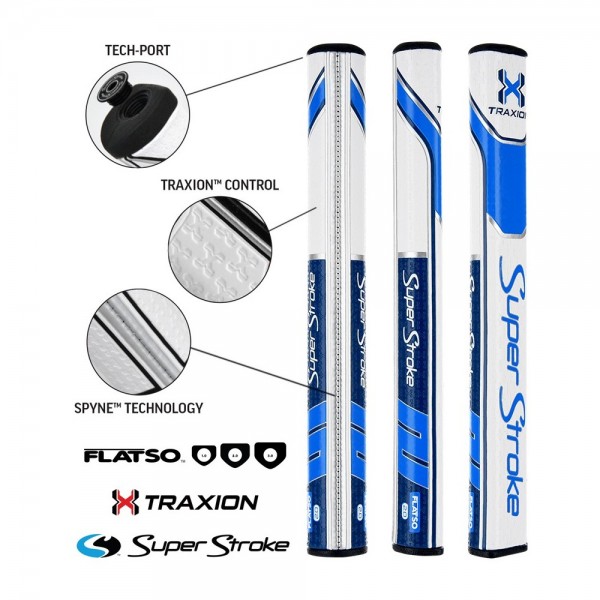Super Stroke TRAXION Flatso - 2.0 - Bílá/Světle modrá/Tmavě modrá