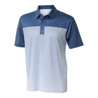 BACKTEE Mens Striped Polo, Ensign blue, vel.M