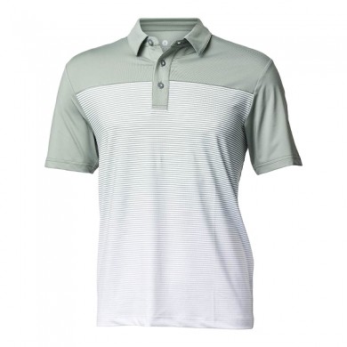 BACKTEE Mens Striped Polo, Agave green, vel.M