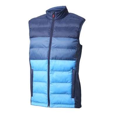 BACKTEE Mens Colour Block Quilted Vest, Navy, vel.2XL