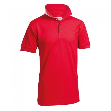 BACKTEE Junior Quick Dry Perf. Polo, Tango red, vel.150