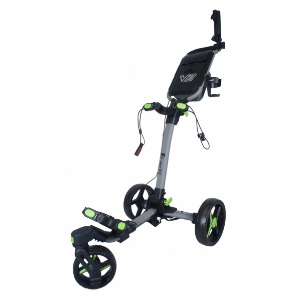 AXGLO Tri-360 V2 ruční tříkolový golfový vozík Grey / Green