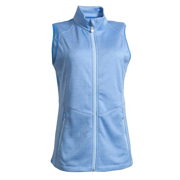 BACKTEE Ladies Melange Midlayer Vest, Blue