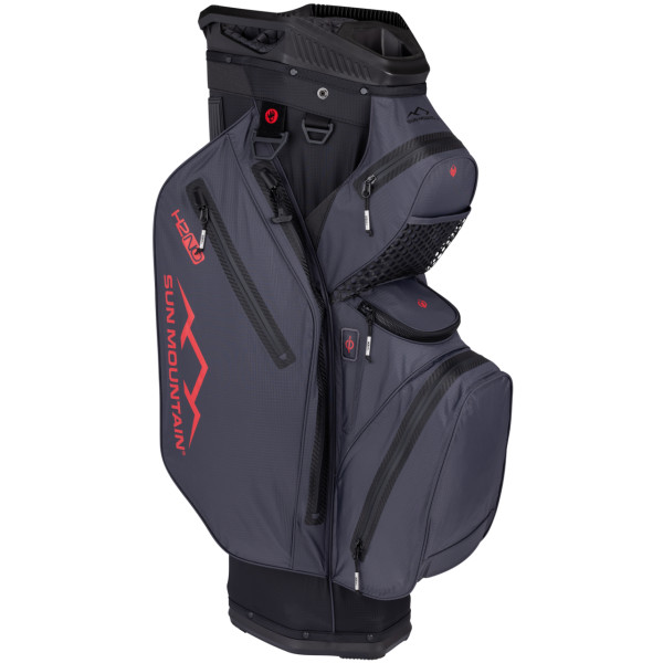 Sun Mountain H2NO STAFF Cart bag - Waterproof - Baterry packet - Black / Steel / Red