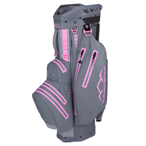 Sun Mountain H2NO Lite Cart bag - Waterproof - Baterry packet - Nickel / Cadet / Pink