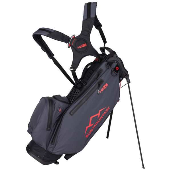 Sun Mountain H2NO 14-WAY Stand bag - Waterproof - Black / Steel / Red 