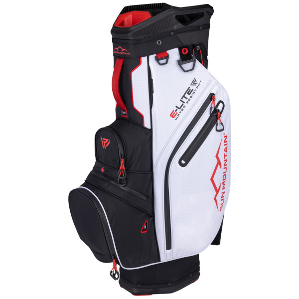 Sun Mountain H2NO E-LITE - 14-WAY Cart bag - Water resistant - Black / White / Red