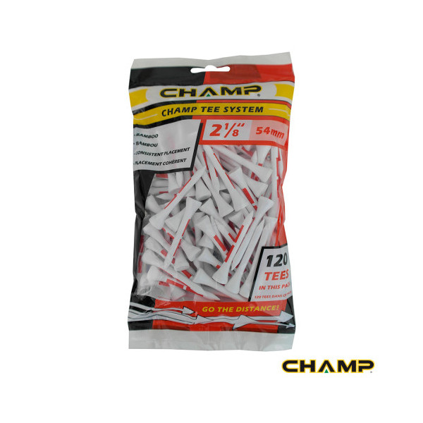 CHAMP Bamboo Tees 54mm Standard, Pack 120 tees, 2 1/8"