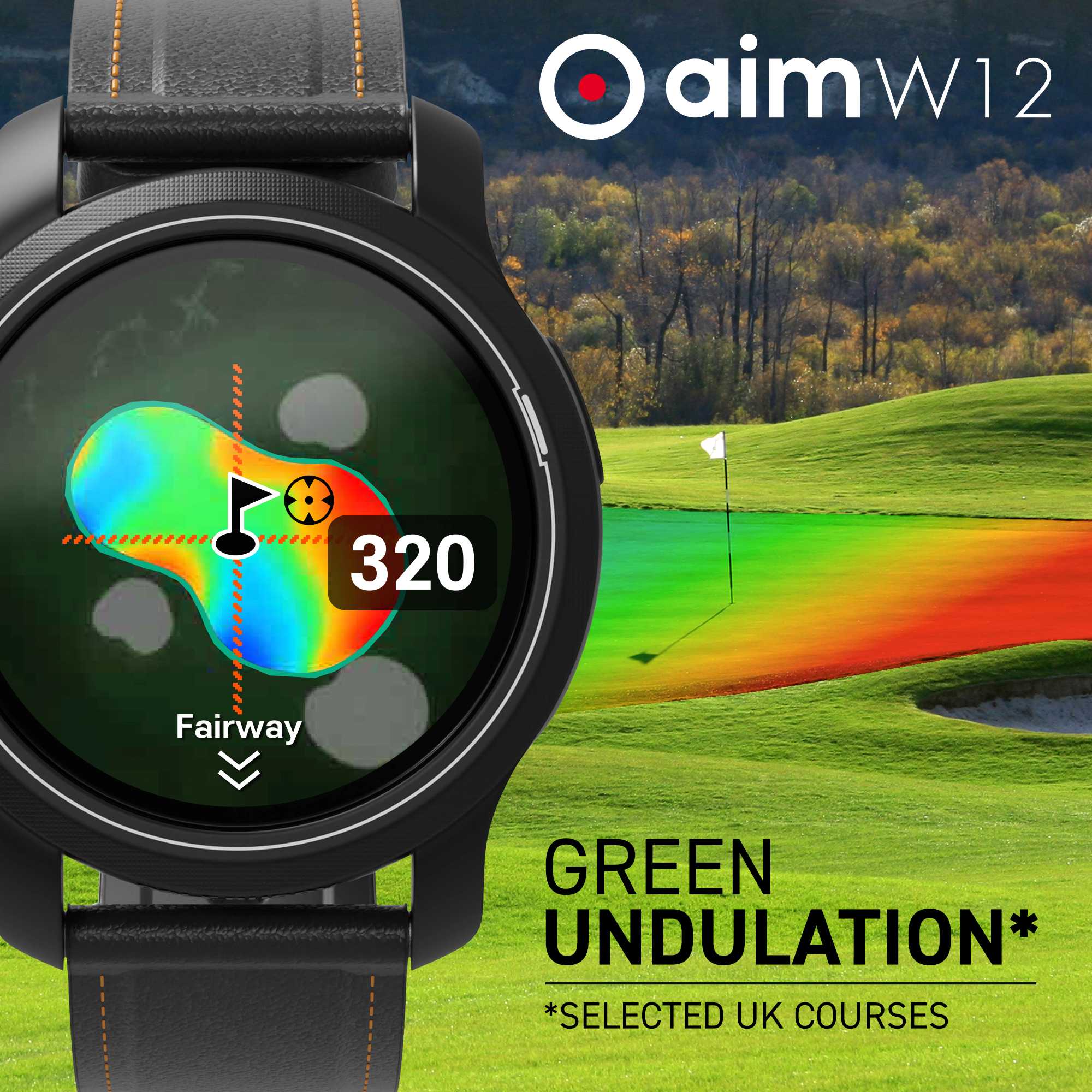 iam W12 s funkcí green undulation - zobrazení převýšení