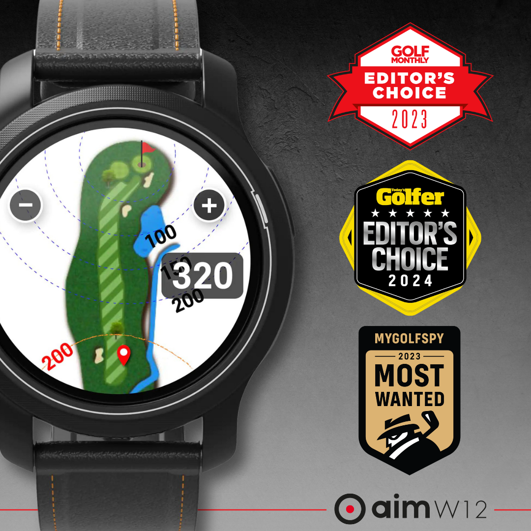 Oceněné golfové GPS hodinky aim W12